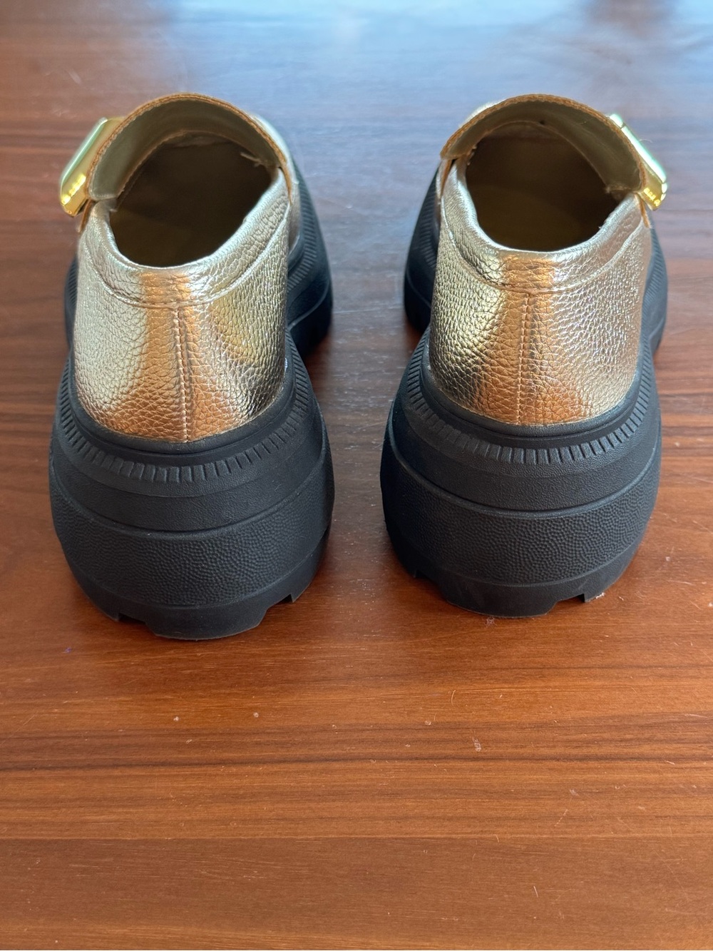 Katy Perry Metallic Gold Platform Loafers Size 6.5 - - Picture 6 of 8